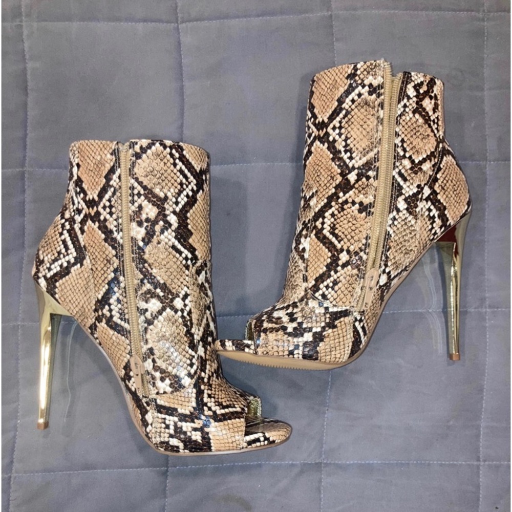 Liliana Snake Skin Booties